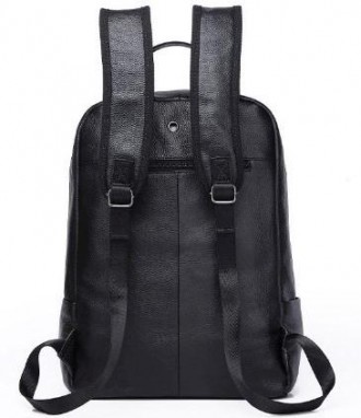 
	Классический кожаный рюкзак для ноутбука унисекс из телячьей зернистой кожи. В. . фото 9