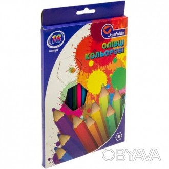Набір олівців 18 кольорів веселка, J. Otten, арт. 7303Q-18. . фото 1