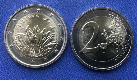 Монета Литва 2 евро 2023 Вместе с Украиной. Киев. фото 1 Монета Литва 2 евро 2023 Вместе с Украиной. Киев. фото 1