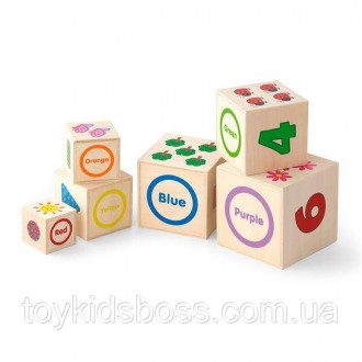 Ця іграшка являє собою набір з 6 кубиків різних розмірів, які можна встановлюват. . фото 4