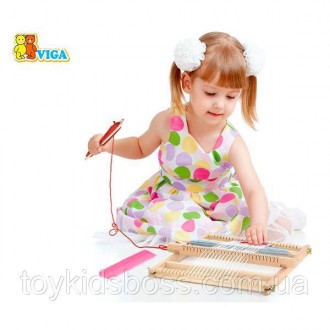 Міні-версія дерев'яного ткацького верстата від Viga Toys допоможе дитині проявит. . фото 4