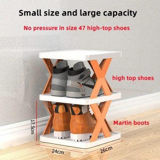Особливості:
Багатошарова полиця для взуття, невелика займана площа та велика мі. . фото 5