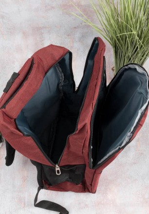 Мужской рюкзак
Материал: Текстиль
Цвет: Темно-серый, черный, синий, бордовый 
. . фото 6