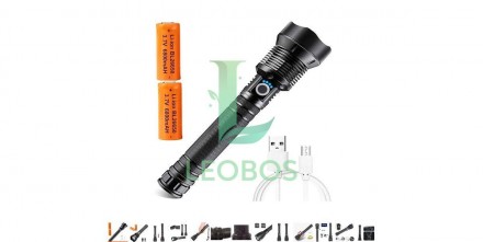 Ліхтарик фонарик військово-тактичний CREE XHP90 USB ZOOM LED 13600 mAh (6800+680. . фото 11