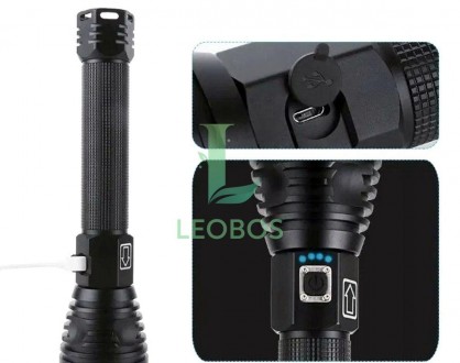 Ліхтарик фонарик військово-тактичний CREE XHP90 USB ZOOM LED 13600 mAh (6800+680. . фото 7