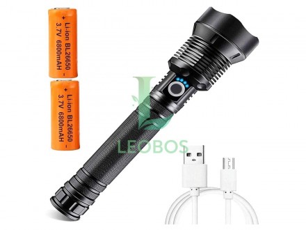 Ліхтарик фонарик військово-тактичний CREE XHP90 USB ZOOM LED 13600 mAh (6800+680. . фото 2