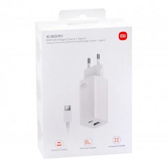 Xiaomi 65W GaN 1A1C – це потужний зарядний пристрій. яке оснащене подвійним порт. . фото 8