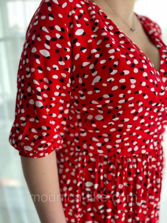 Сукня 
Тканина штапель
Колір чорний, червоний, білий, зелений
Розмір 48-50, 52-5. . фото 5