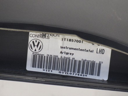  Консоль, передняя панель, накладка, торпедо Volkswagen Touran (Фольксваген Тоур. . фото 3