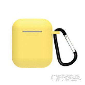Желтый силиконовый чехол с карабином iLoungeMax TPU Case Yellow для AirPods 2 |