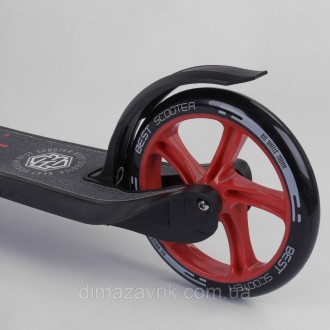 Самокат Best Scooter 18424 Красный, колеса PU - 20 см, широкий велосипедный руль. . фото 6