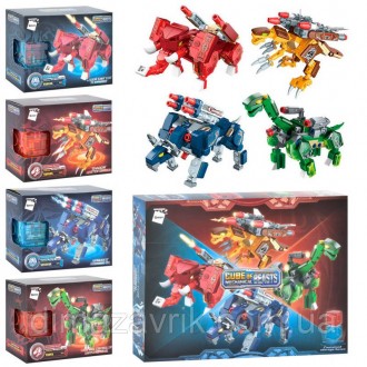 Конструктор Qman 41225 "Трансформеры 4 вида Животные Динозавры + куб" 500 детале. Харьков. фото 1