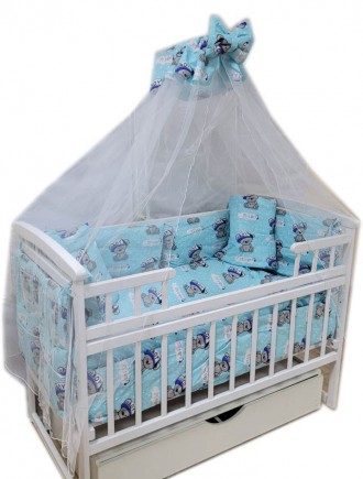 Комплект в ліжечко з коконом для новонароджених ТМ "ВАВУ" 11 елементів. . фото 6