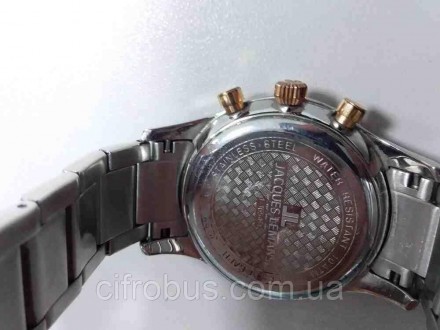 Кварцовий чоловічий годинник, аналоговий, корпус зі сталі, браслет: неірж. сталь. . фото 4