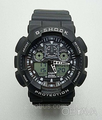 Цей кварцовий годинник із популярної лінійки G-Shock має чорний протиударний кор. . фото 1