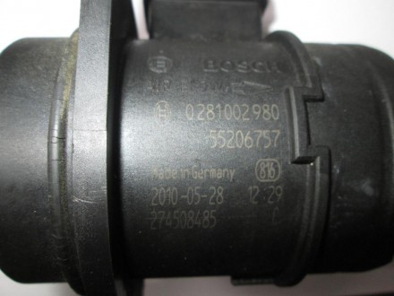  Расходомер воздуха Фиат Добло 1.3 jtd 2012 г.в. Производитель: Bosch 0281002980. . фото 4