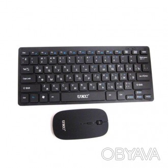 Беспроводная клавиатура + мышка оптическая UKC WI 1214, бюджетная клавиатура для
