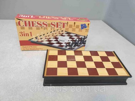 Шахи "Chess Set 3в1" являють собою комплект із трьох ігор: шахи, нарди та шашки.. . фото 2