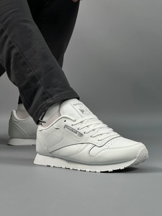 Чоловічі кросівки Reebok Classic Leather All White
Виробництво : Вьетнам ?? 
▪️М. . фото 8