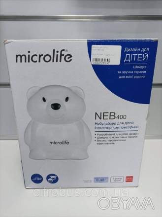 Компресорний небулайзер Microlife Neb 400 виготовлений у милому дитячому дизайні. . фото 1