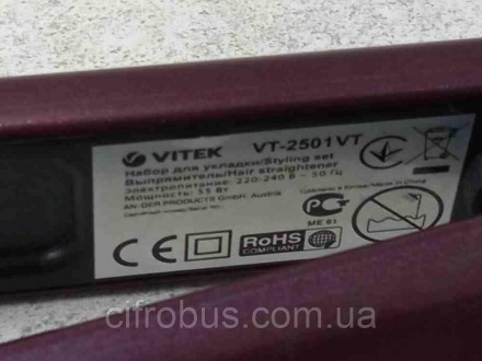 Набір для закладок VITEK VT-2501
Тип: фен + вирівнювач. Потужність: 1800 Вт. Що-. . фото 3