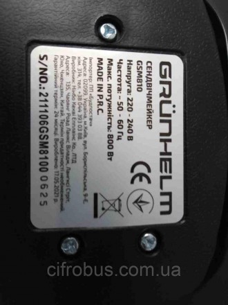 Бутербродниця Grunhelm GSM810
Основні характеристики:
Сила: 800 Вт
Тип керування. . фото 7