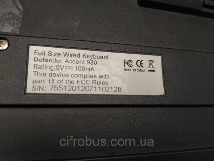 Тип	клавіатура
Інтерфейс	USB
Тип клавіатури	стандартна
Формат клавіатури	
повнор. . фото 5
