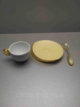 Дизайнневий пластиковий посуд Italy Set Of 2 Espresso Coffee Cups With Saucers A. . фото 3