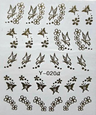 Фольгированный слайд (водные наклейки) для декорирования ногтей "Бабочки&qu. . фото 3