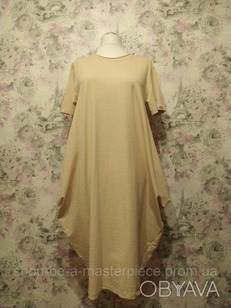Власне виробництво
Сукня у стилі бохо (вільного крою)
Горловина з необробленим к. . фото 1