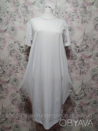 Власне виробництво
Сукня у стилі бохо (вільного крою)
Горловина з необробленим к. . фото 1