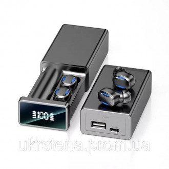 Бездротові навушники bluetooth 5.2 з висувним зарядним чохлом з powerbank, який . . фото 5