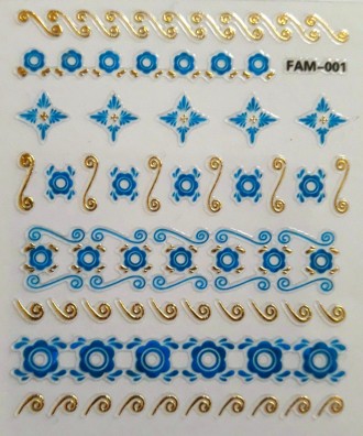 3D наклейки (самоклеющиеся) для дизайна ногтей синие с золотом.
Очень красивые . . фото 3