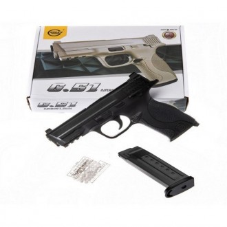 Пружинная модель пистолета Smith&Wesson M&P Galaxy G51.
Отличный подарок сыну, д. . фото 2