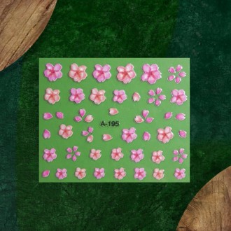 Цветные наклейки (самоклеющиеся) для дизайна ногтей "Розовая акварель". . фото 2