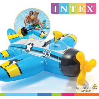 Детский надувной плот самолетик для плавания Intex плотик для купания Интекс для. . фото 5