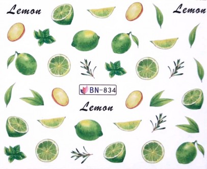 Цветной слайд (водные наклейки) "Зеленый лимон"
На белой подложке.
О. . фото 3