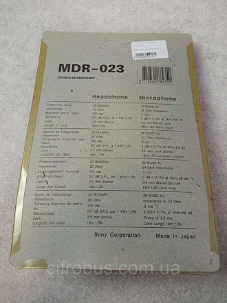 Навушники Sony MDR-023 — це легкі класичні навушники з закриваною головкою, які . . фото 6