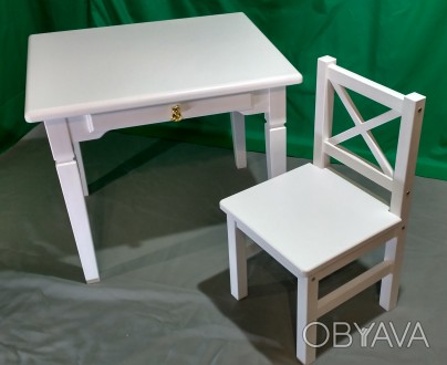 Продам детский комплект стол и стул.
Высота столика 50 см, столешница 50 см x 6. . фото 1