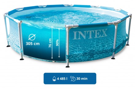 Каркасный бассейн Intex Новый цвет бассейна,имитирующий рисунок моря. А на дне б. . фото 3
