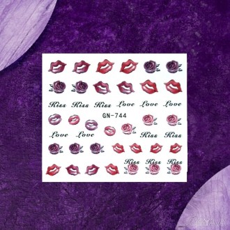 Цветной слайд (водные наклейки) "Kiss - love"
На белой подложке.
Оче. . фото 2
