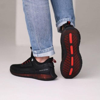 Чоловічі кросівки BaaS 585065 в чорно-червоному поєднанні. Кросівки легкі, викон. . фото 10