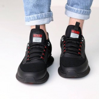Чоловічі кросівки BaaS 585065 в чорно-червоному поєднанні. Кросівки легкі, викон. . фото 4