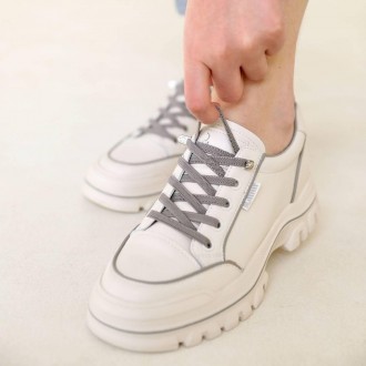 Універсальна модель кросівок Allshoes 584980 в молочному відтінку з сірими акцен. . фото 7