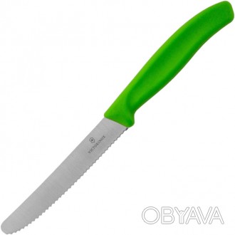 Нож кухонный Victorinox 6.7836L114 выполнен в зеленом цвете, который по достоинс. . фото 1