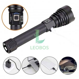 Ліхтарик фонарик військово-тактичний CREE XHP90 USB ZOOM LED 13600 mAh (6800+680. . фото 5