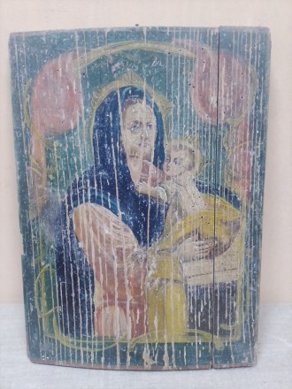 Ікона Божої матері , Український живопис другої половини 19 сторіччя , без реста. . фото 2