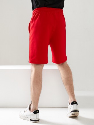 
 Мужские однотонные повседневные спортивные прямые шорты, выполнены из трикотаж. . фото 4