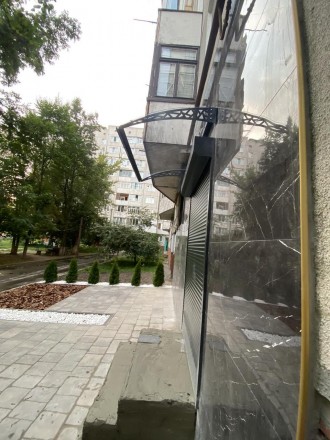 Металлический козырек/навес над дверью из монолитного поликарбоната 1,5х1 м Хайт. . фото 7