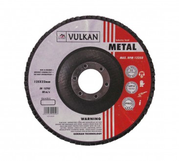 Vulkan 125*22 Р-80 INOX - абразивний пелюстковий круг, який застосовується для з. . фото 2